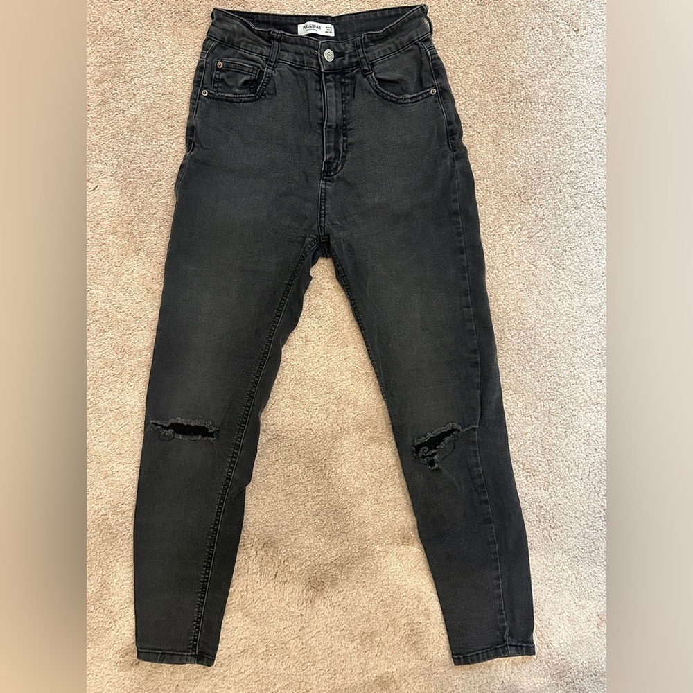 Black Distressed mom Jeans